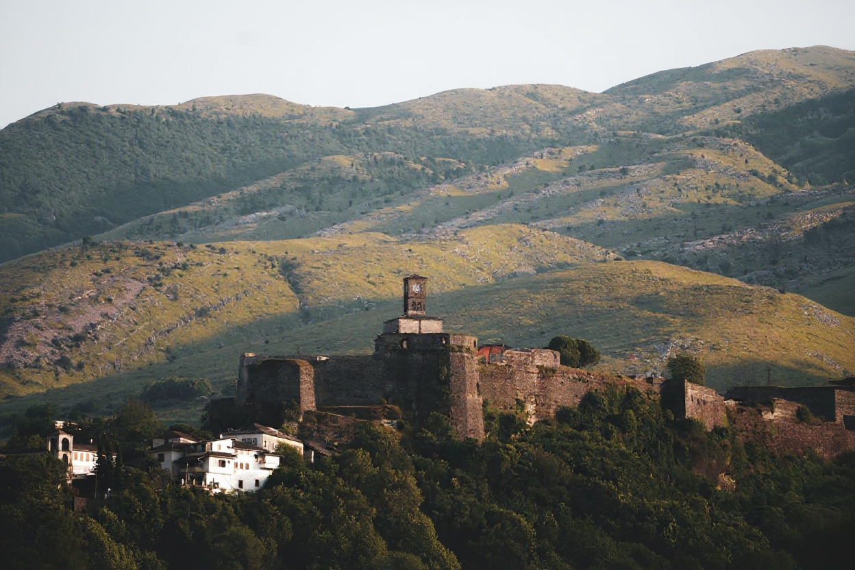 Himarë — old town above, Ionian coast below, best value base on the Albanian Riviera