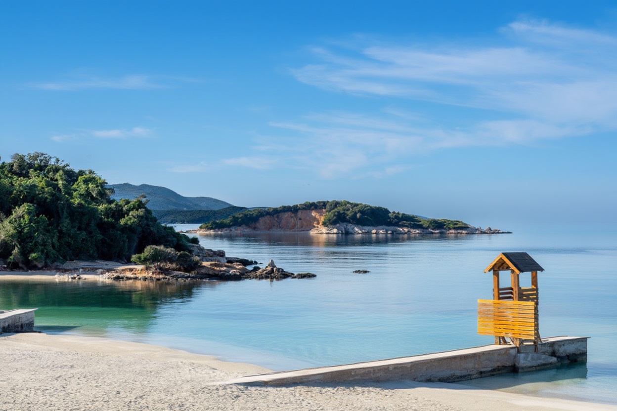 Ksamil in high summer — this is what the beach looks like when the Albanian and Kosovar school holidays start