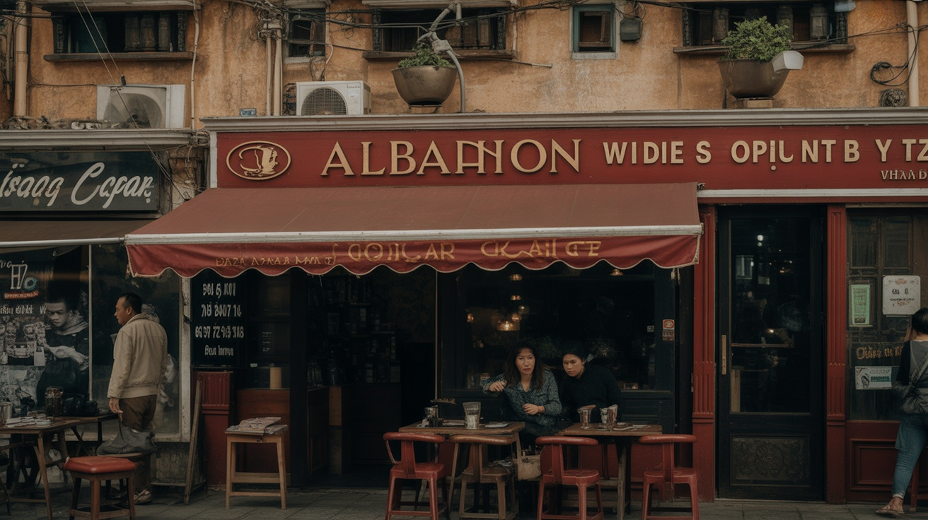 Outdoor tables are standard — Tirana's café culture moves outside from April through October