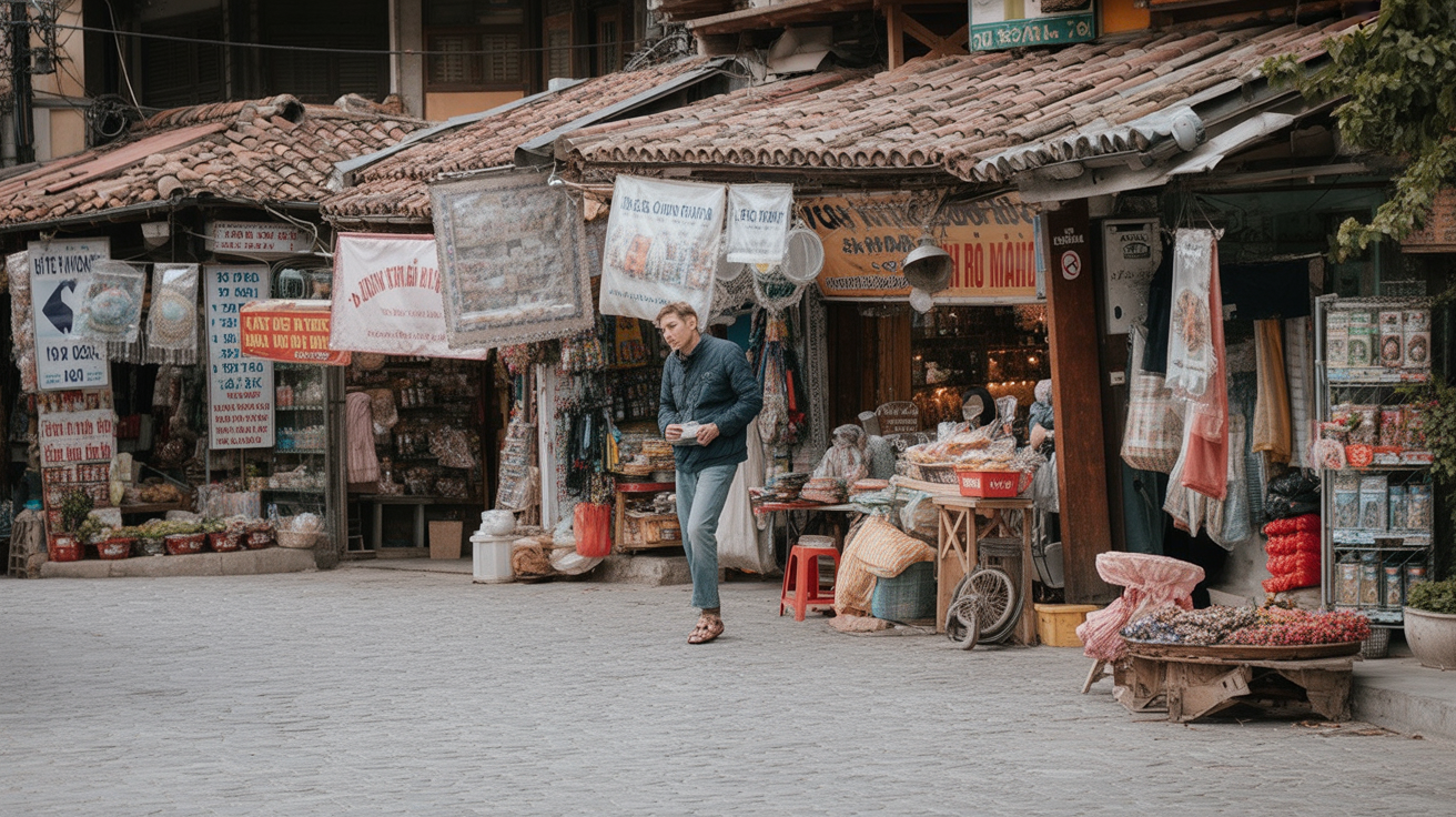 Gjirokaster's bazaar — still selling actual things to actual locals; the best coffee in the city is in here somewhere