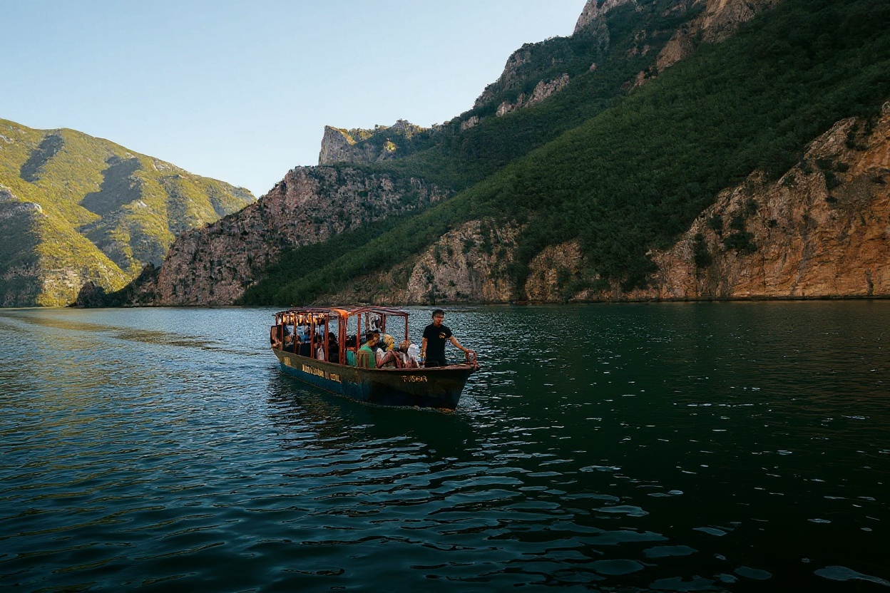The Komani Lake Ferry: How It Works — Komani Lake, Vietnam