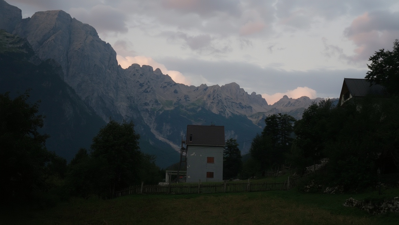 The trail to the Valbona Pass — the final ascent before the descent to Theth on the other side